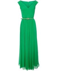 Elie Saab - Seidenkleid Mit Plissiertem Oberteil - Lyst