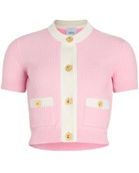 Patou - ワッフルニット クロップド カーディガン - Lyst