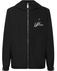 Philipp Plein - Hooded Logo-Print Windbreaker - Lyst