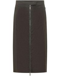 LE SULLY STUDIO - Front-Zip Pencil Midi Skirt - Lyst