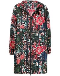 Moncler Imperméable à fleurs - Rouge