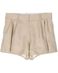 Rabanne - Pleated Cotton-blend Shorts - Lyst
