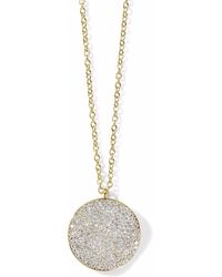 Ippolita - 18kt Yellow Gold Stardust Large Flower Disc Diamond Pendant Necklace - Lyst