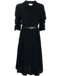 Ferragamo - Belted Silk Shirt Dress - Lyst