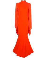 Solace London Avondjurk Met Hoge Hals - Oranje