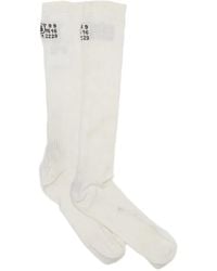 MM6 by Maison Margiela - Numeric Logo Ribbed Socks - Lyst