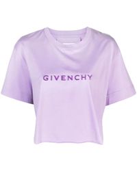 Givenchy - Logo Cotton Cropped T-Shirt - Lyst