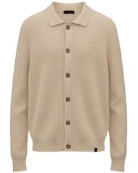 Fay - Ribbed-Knit Button-Up Sweater - Lyst