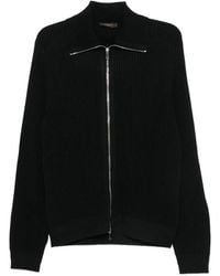 Zanone - Ribbed-Knit Zip-Up Cardigan - Lyst