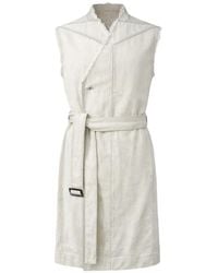 Rick Owens - Temple Belted Fringed Sleeveless Coat - Lyst
