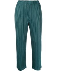 Pleats Please Issey Miyake - Fully-pleated Cropped Trousers - Lyst