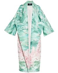 Balmain - Floral-Print Oversized Coat - Lyst