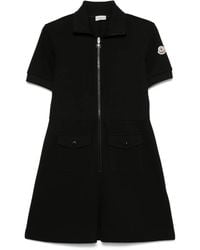Moncler - Piqué Cotton-blend Mini Dress - Lyst