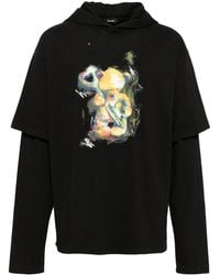we11done - Teddy Bear Layered Hoodie - Lyst