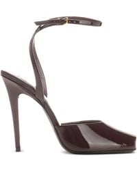 Saint Laurent - 110Mm La Scandale Patent-Leather Sandals - Lyst