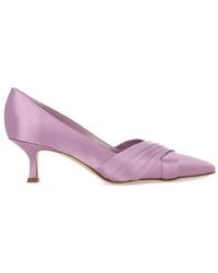 Manolo Blahnik - Pleated Pointed-Toe Pumps - Lyst
