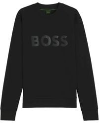BOSS - Logo-Print Crew-Neck Sweatshirt - Lyst