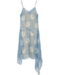 Plan C - Floral-print Silk Slip Dress - Lyst