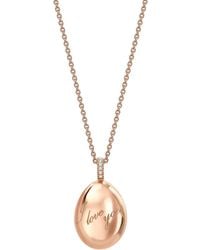 Faberge - 18Kt Rose Essence I Love You Egg Pendant - Lyst