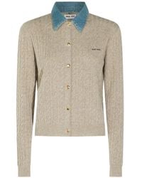 Miu Miu - Wool And Cashmere Cardigan - Lyst