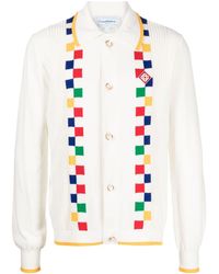 Casablancabrand - Check-pattern Cotton Cardigan - Lyst