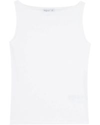 agnès b. - Boat-Neck Cotton Tank Top - Lyst
