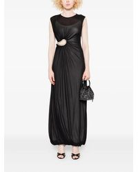 christopher esber gyre cape-effect cut-out jersey maxi dress Christopher Esber Gyre Cape-Effect Maxi Dress In Blue - 40% Off