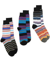 Paul Smith - Striped Crew-socks (pack Of Three) - Lyst