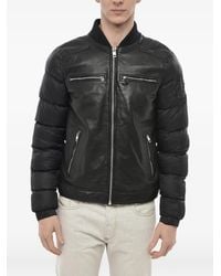 DIESEL - L-Boy-Pu Panelled Bomber Jacket - Lyst