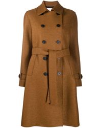 Harris Wharf London Gabardina con doble botonadura - Marrón