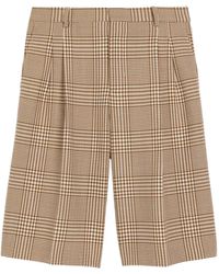 Ami Paris - Wool Prince Of Wales Checkered Shorts - Lyst