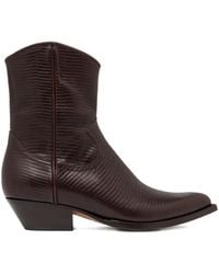 Buttero - Flee Pointed Textured Cowboy Boots - Lyst