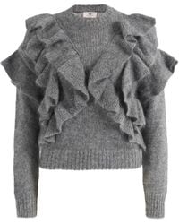 Elisabetta Franchi - Knit Pullover With Ruffles - Lyst