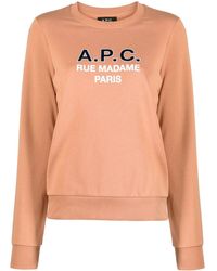 A.P.C. - Madame Logo-print Cotton Sweatshirt - Lyst
