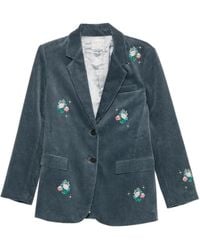 forte_forte - Floral-Embroidered Corduroy Blazer - Lyst