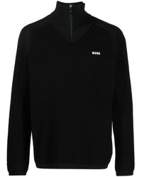 BOSS - Pull À Col Montant Zippé - Lyst