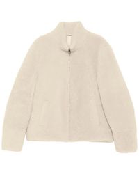 Eraldo - Veste En Peau Lainée À Col Montant - Lyst
