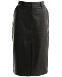 P.A.R.O.S.H. - Leather Pencil Midi Skirt - Lyst