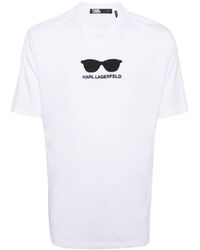 Karl Lagerfeld - Sunglasses-Embroidered T-Shirt - Lyst