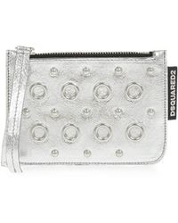 DSquared² - Eyelet-Embellished Studded Card Holder - Lyst