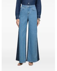 L'Agence - Beau High Waist Jeans Met Wijde Pijpen - Lyst