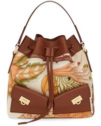 Ferragamo - Multipocket Hug Bucket Bag - Lyst
