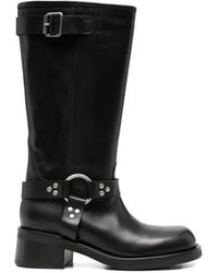 P.A.R.O.S.H. - Buckle-Strap Studded Boots - Lyst
