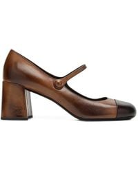 Miu Miu - Cap-Toe Block-Heel Pumps - Lyst