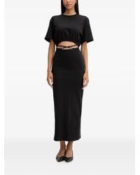 Pinko - Cut-Out Embellished-Detail Midi Dress - Lyst