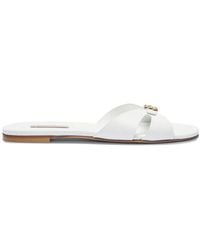 Casadei - Jane Buckle-Strap Leather Sandals - Lyst