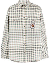 KENZO - Kariertes Hemd Mit Logo-Patch - Lyst