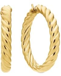 David Yurman - 18Kt- Sculpted Cable Hoop Earrings (38Mm) - Lyst