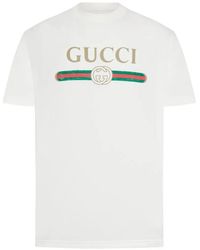 Gucci - Interlocking Gg Web-Print T-Shirt - Lyst