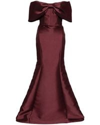 Amsale - Off-Shoulder Bow Gown - Lyst